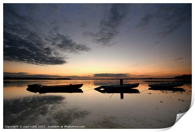 Three little boats.  Print by paul cobb