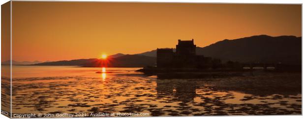 Eilean Donan Castle Sunset Canvas Print by John Godfrey Photography