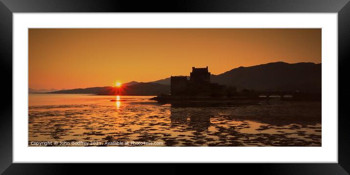 Eilean Donan Castle Sunset Framed Mounted Print by John Godfrey Photography