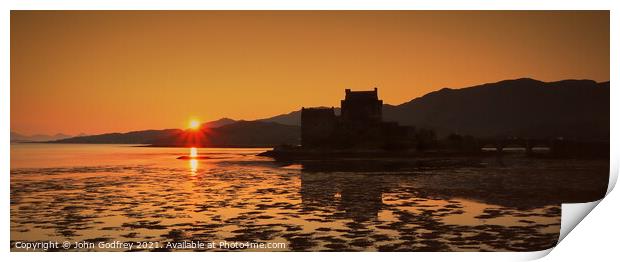 Eilean Donan Castle Sunset Print by John Godfrey Photography