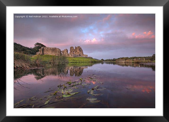 Ogmore Castle Framed Mounted Print by Neil Holman