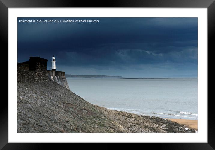 Porthcawl Lighthouse South Wales Coast  Framed Mounted Print by Nick Jenkins