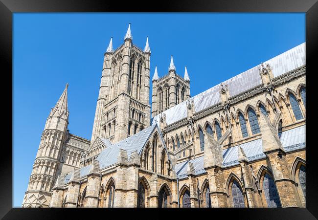 Stunning architecture on Lincoln cathedral Framed Print by Jason Wells
