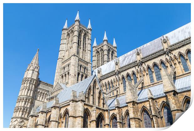 Stunning architecture on Lincoln cathedral Print by Jason Wells