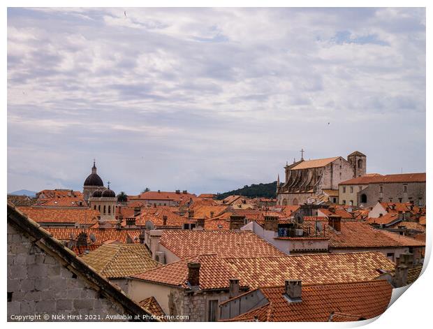 Dubrovnik Rooftops Print by Nick Hirst