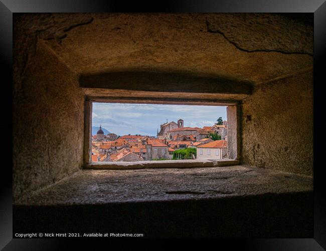 Letterbox View of Dubrovnik Framed Print by Nick Hirst