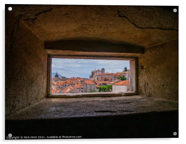 Letterbox View of Dubrovnik Acrylic by Nick Hirst