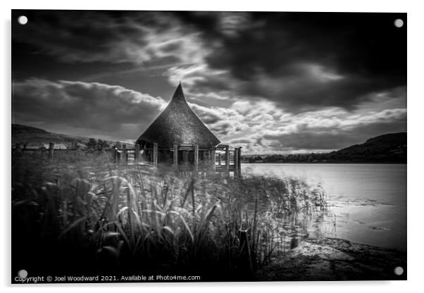 Crannog Llangorse Lake Acrylic by Joel Woodward