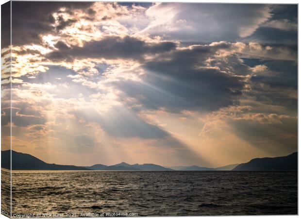 Sunbeams over the Water Canvas Print by Nick Hirst