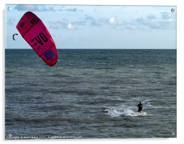 Watercolour Kite Surfer. Acrylic by Mark Ward