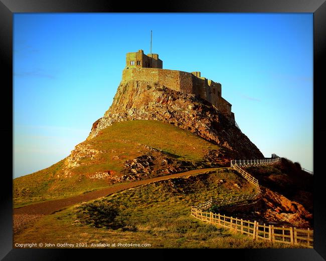 Holy Island Lindisfarne Castle Framed Print by John Godfrey Photography