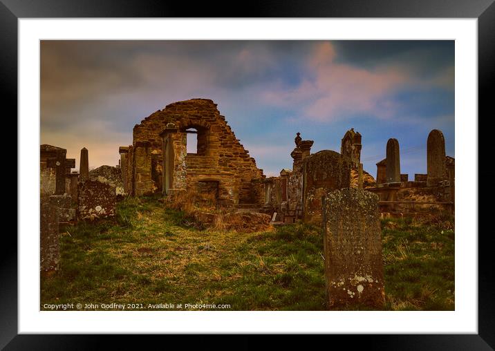 Lennel Old Churchyard Framed Mounted Print by John Godfrey Photography