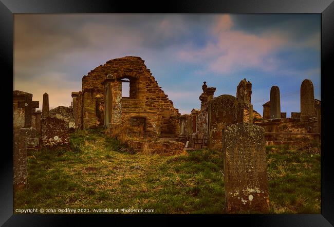 Lennel Old Churchyard Framed Print by John Godfrey Photography