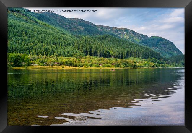 Paddle boarder on Loch Lubnaig Framed Print by Angus McComiskey
