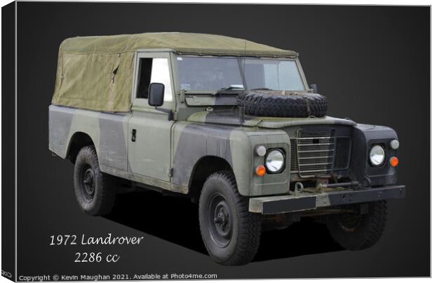Rugged Relic: Vintage Landrover Defender Canvas Print by Kevin Maughan