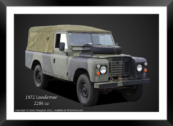 Rugged Relic: Vintage Landrover Defender Framed Mounted Print by Kevin Maughan