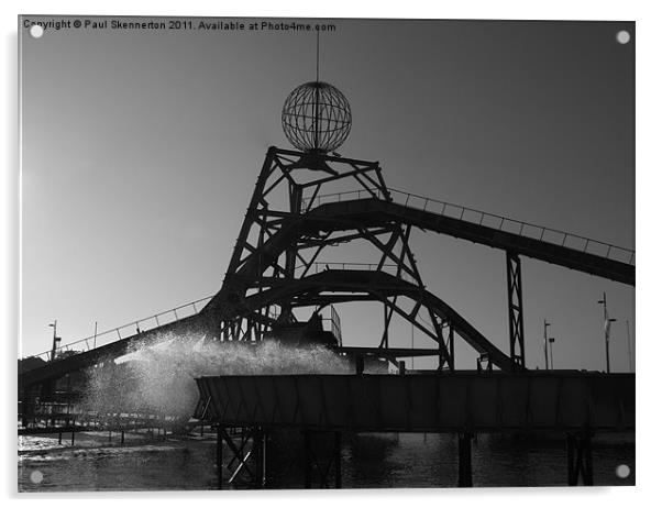 Log Flume Silhouette, Great Yarmouth Acrylic by Paul Skennerton