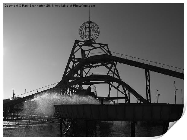 Log Flume Silhouette, Great Yarmouth Print by Paul Skennerton