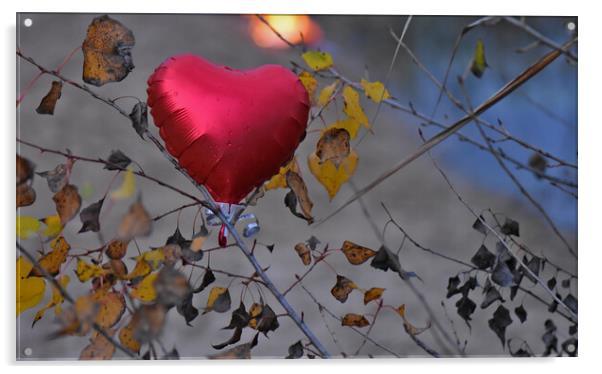 Red balloon heart Acrylic by Stan Lihai