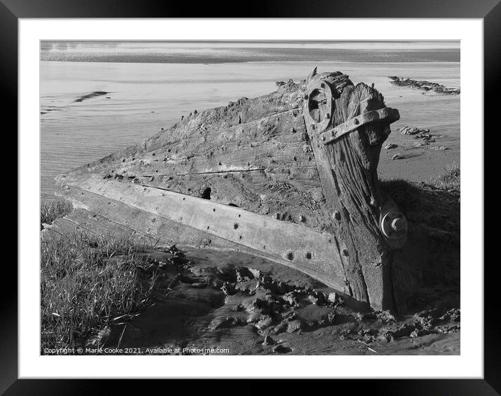 The boat graveyard Purton Framed Mounted Print by Marie Cooke