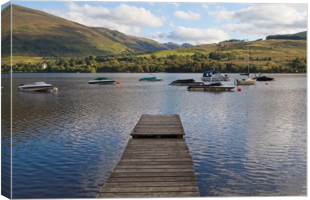 Serene Jetty on Loch Earn Canvas Print by Rob Cole