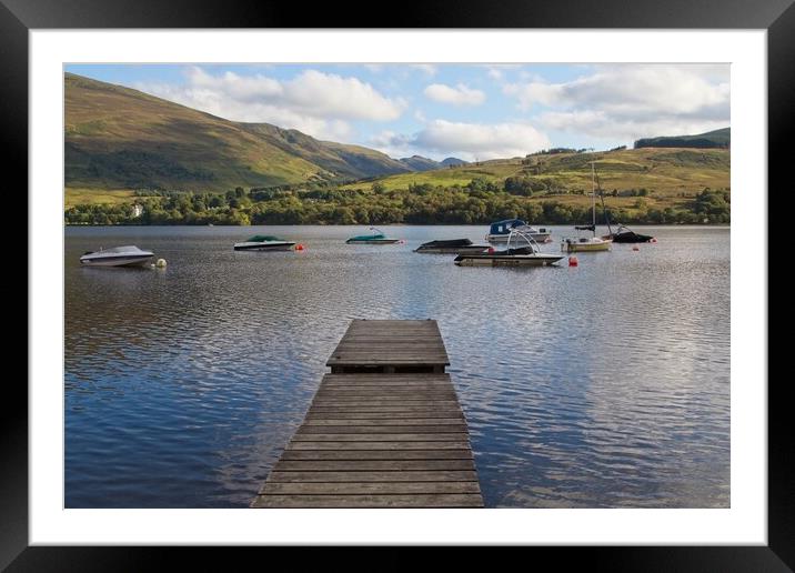 Serene Jetty on Loch Earn Framed Mounted Print by Rob Cole