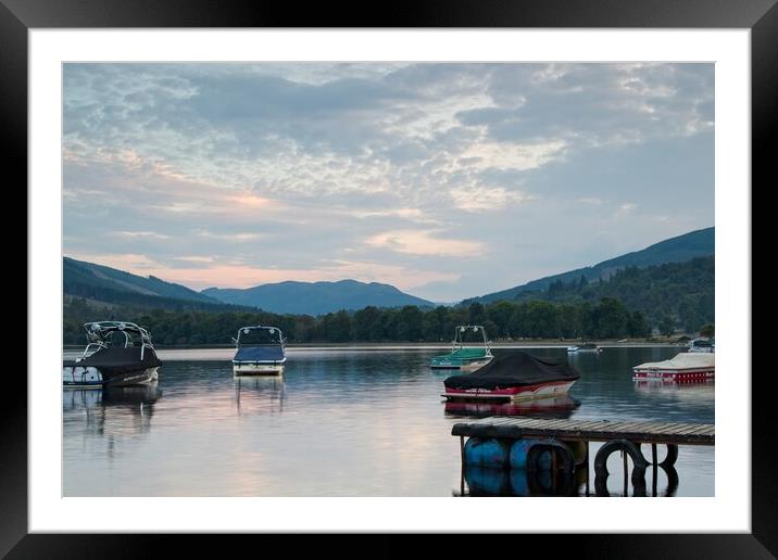 Dusk at Loch Earn, Scotland Framed Mounted Print by Rob Cole
