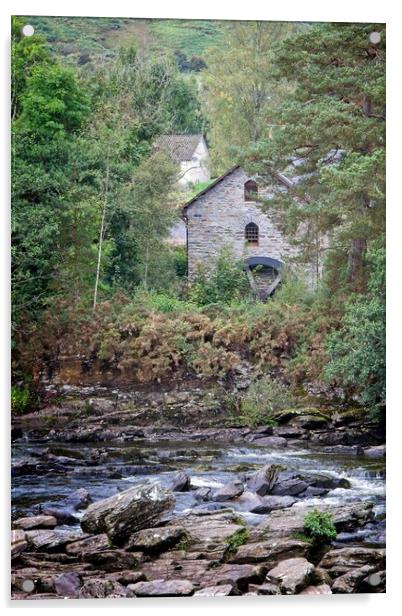 A Mill House, Killin, Scotland Acrylic by Rob Cole