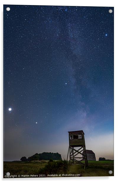 Bradwell on Sea Milky Way  Acrylic by Martin Yiannoullou