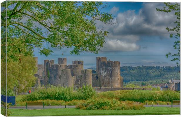 Caerphilly Castle Framed Canvas Print by Steve Purnell