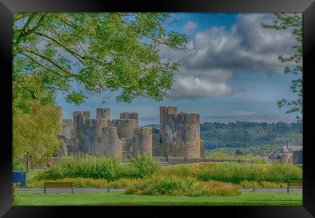 Caerphilly Castle Framed Framed Print by Steve Purnell