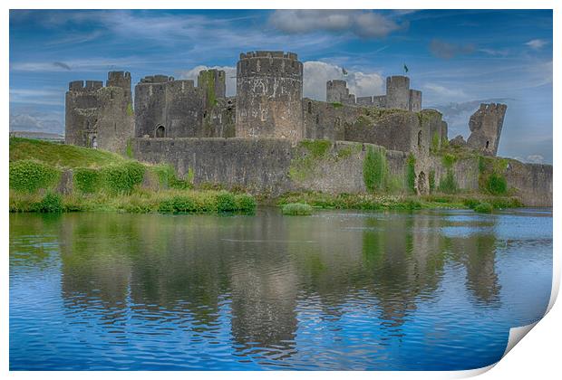 Caerphilly Castle Reflections Print by Steve Purnell