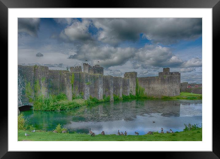 Caerphilly Castle Grand Front Framed Mounted Print by Steve Purnell