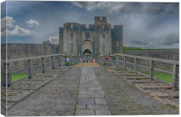 Caerphilly Castle The Gatehouse Canvas Print by Steve Purnell