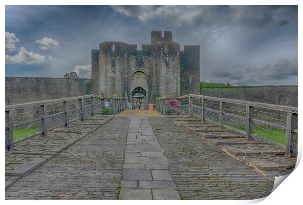 Caerphilly Castle The Gatehouse Print by Steve Purnell