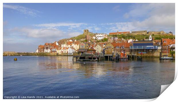Whitby Harbour -3 Print by Lisa Hands