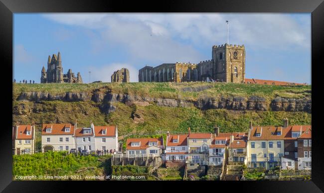Whitby Abbey and St Mary's Framed Print by Lisa Hands