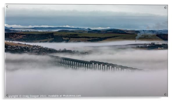 Tay Rail Bridge Haar Acrylic by Craig Doogan