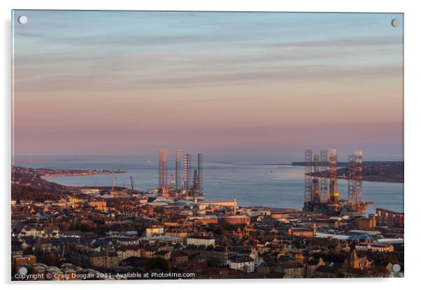 Dundee East Sunset Sky Acrylic by Craig Doogan