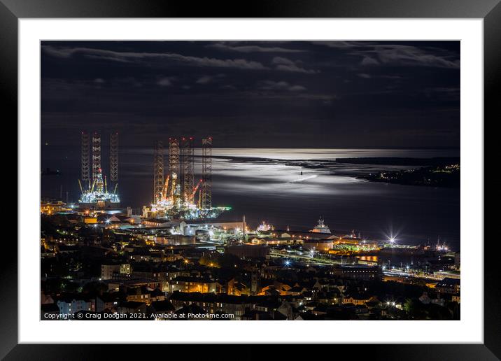 Dundee City Night Framed Mounted Print by Craig Doogan