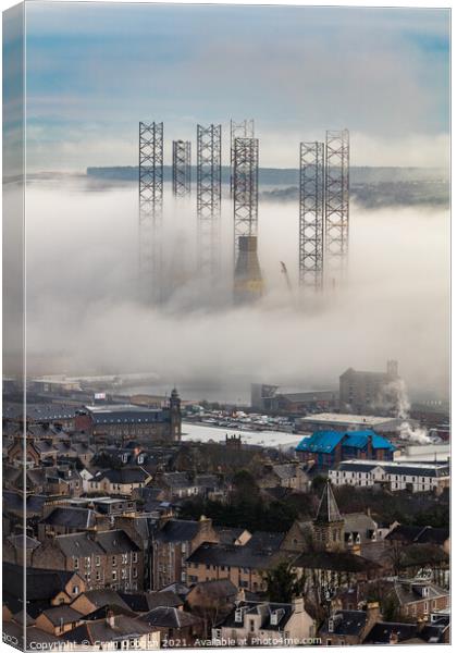 Fog Smothered Dundee Docks Canvas Print by Craig Doogan