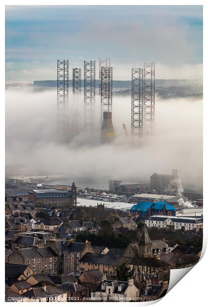 Fog Smothered Dundee Docks Print by Craig Doogan