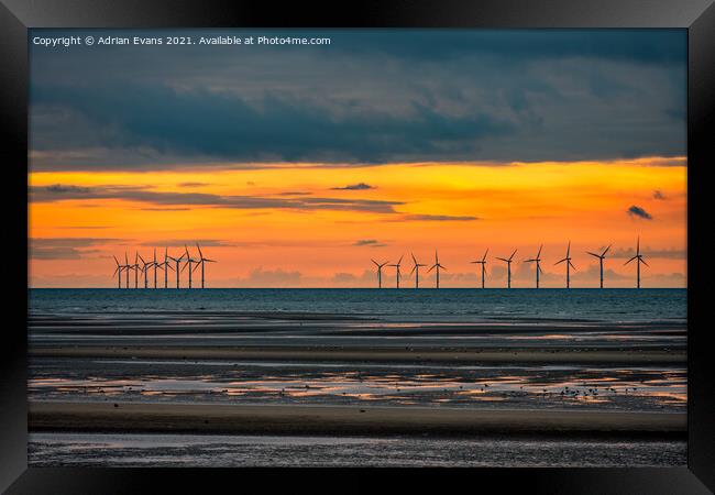 Seascape Sunset Wales Framed Print by Adrian Evans