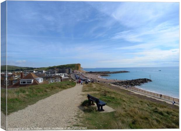 Westbay  Dorset  Canvas Print by Les Schofield