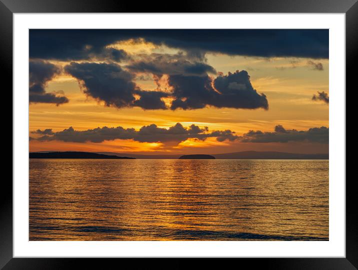 Sunset over Steep Holm Framed Mounted Print by Rory Hailes