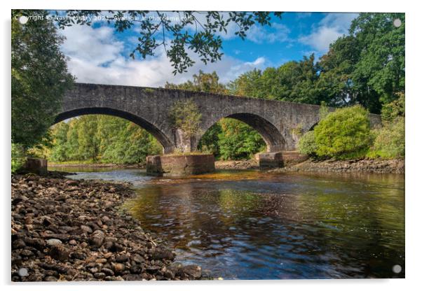 Bridge across the River Tummel,  Kinloch Rannoch, Perthshire Acrylic by Navin Mistry