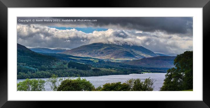 A view of Schiehallion from Loch Tummel Framed Mounted Print by Navin Mistry