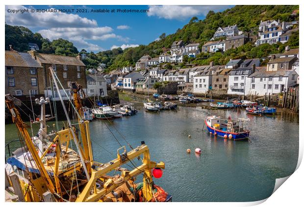 Polperro Harbour Cornwall Print by RICHARD MOULT