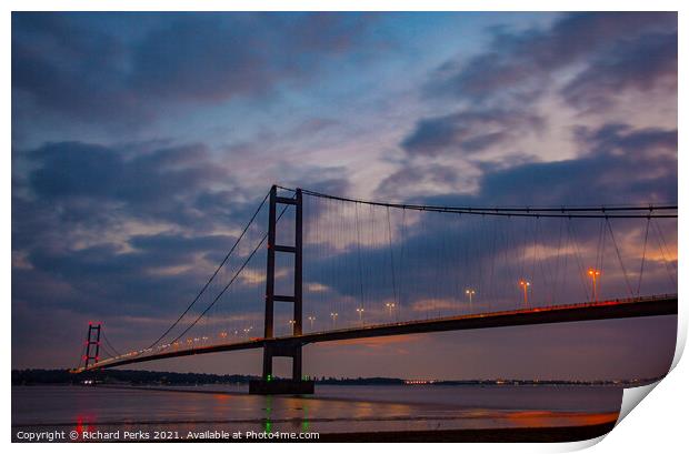 A break in the Clouds over the Humber Print by Richard Perks