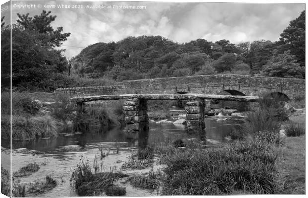 Clappers Bridge in monochrome Canvas Print by Kevin White